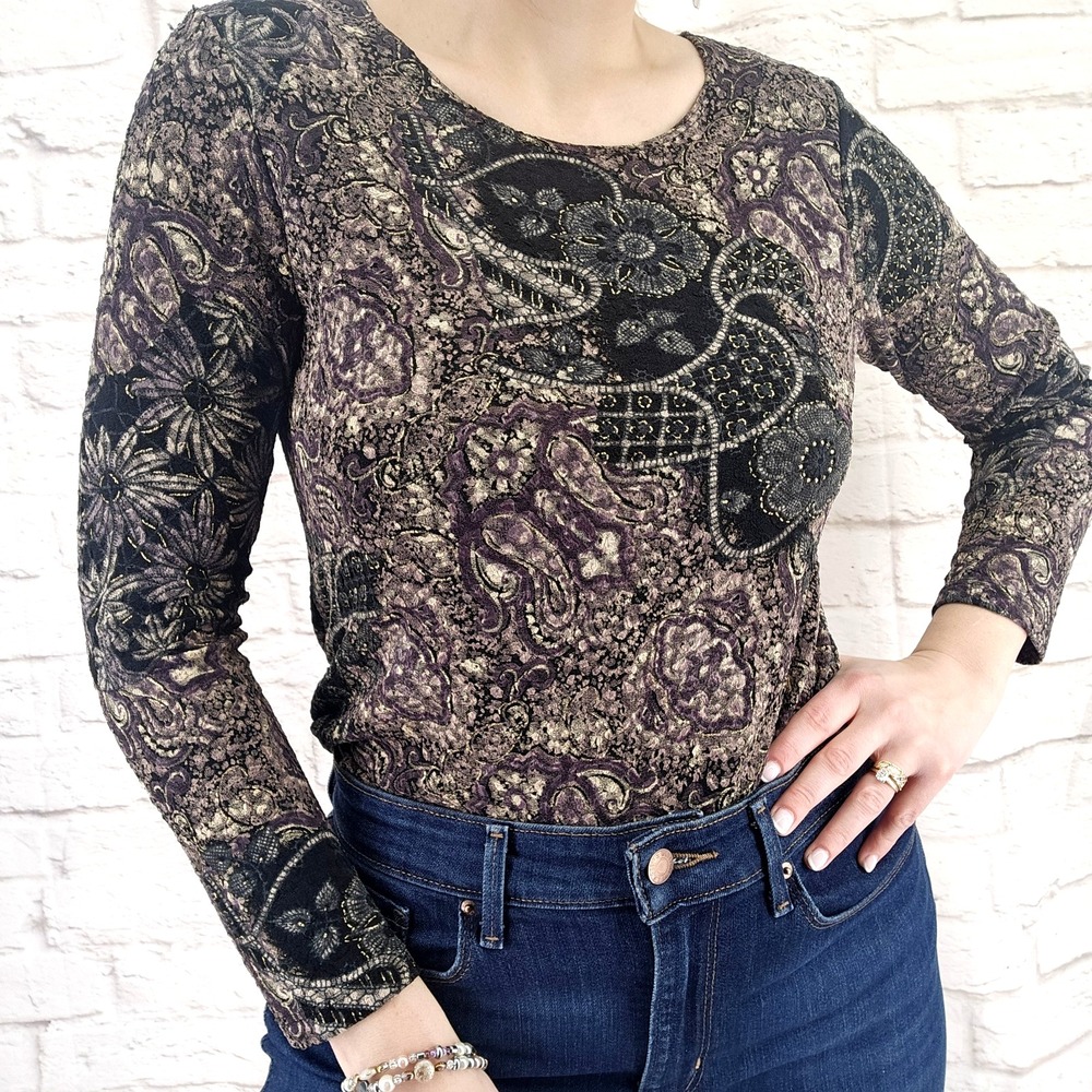 Vintage Fairy Grunge Top Size LP Textured Stretch Goblincore Dark Moody Layering